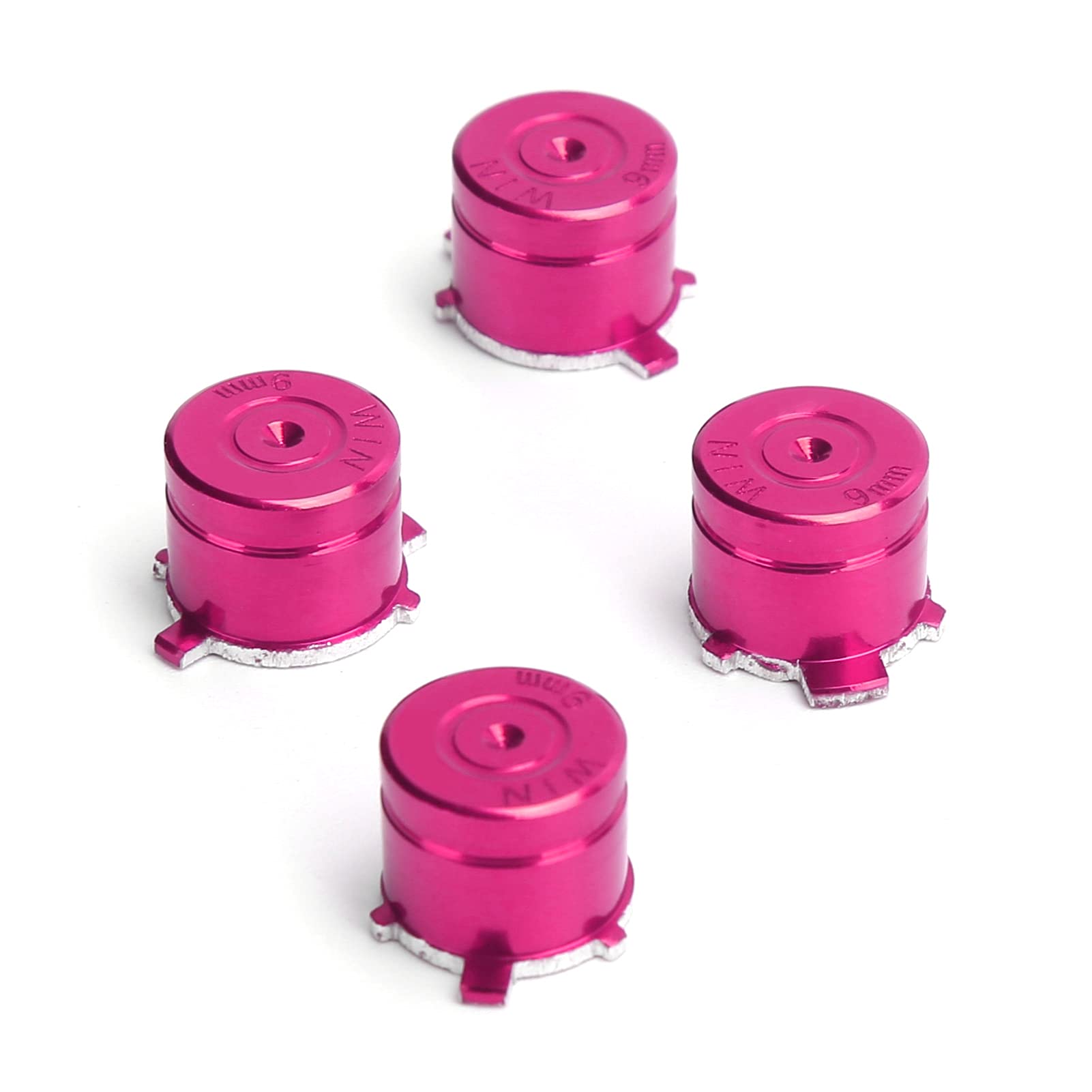 Zestaw Metalowych Przycisków ze Stopu Aluminium do Kontrolera do PS4, Przyciski ABXY Bullet + Kciuki Analogowy Uchwyt na Kciuk + Chromowany D-pad do PS4, Zamiennik Joysticka do PS4(Czerwona róża)