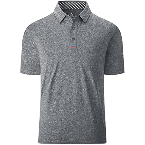 JACKETOWN Poloshirt Herren Tennis Einfarbig Golf Poloshirts Herren Knopfleiste T-Shirt Herren Atmungsaktive Polohemd Sportlich Männer Activewear Polo Schnelltrocknend Sommer Hellgrau 3XL Cover