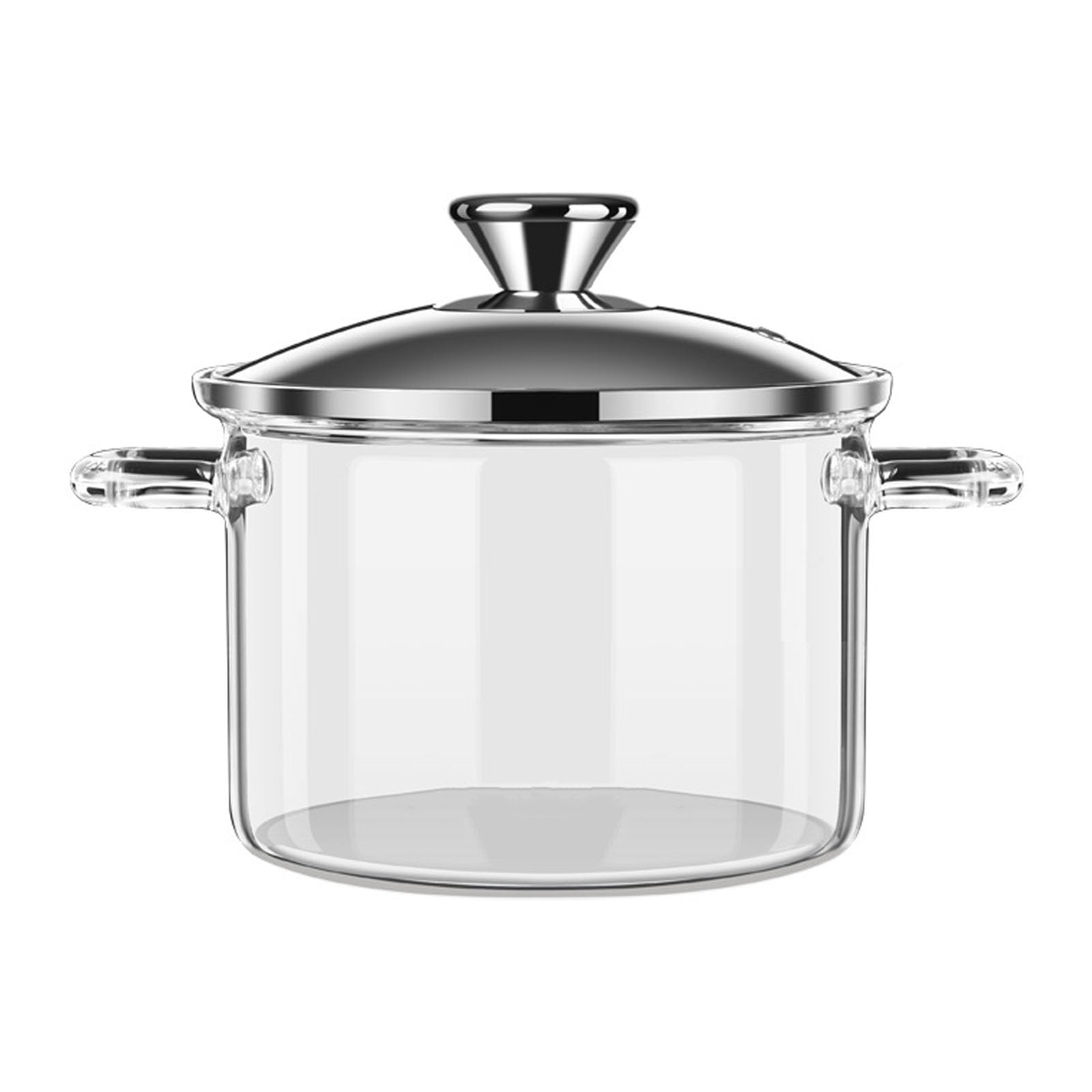 Olla de vidrio de borosilicato con asas, utensilio premium para pastas