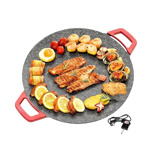 Plancha eléctrica para uso interior, plancha eléctrica y sartén | Barbacoa para camping, para casa, camping, cocina, restaurante, barbacoa interior, parrilla y picnics