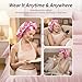 Pink Satin Bonnet for Women 5 Pack – Adjustable Sleep Cap for Curly Hair 30cm, Soft No-Slip Hair Wraps for Sleeping, Bath, Skincare, or Daily Use