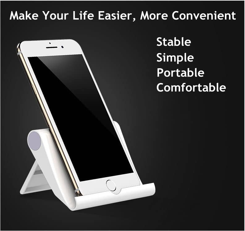 Miniatura 5 de Soporte de teléfono celular para escritorio, paquete de 2 soportes para teléfono móvil, soporte para tableta de escritorio, soporte plegable