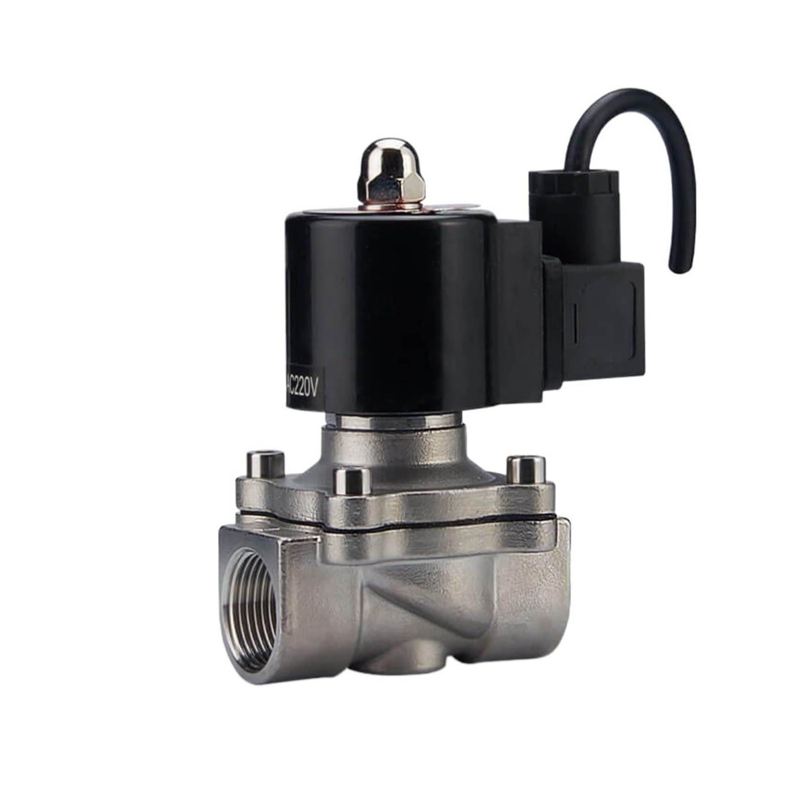 Gqnblvhzupdm Npt Electric Ball Valve 1/2" 1" 2"Solenoid Valve Dn15-65 Stainless Steel Underwater Waterproof Normally Closed Water Air For Fountain Pond(Dn15,,Onecolor)