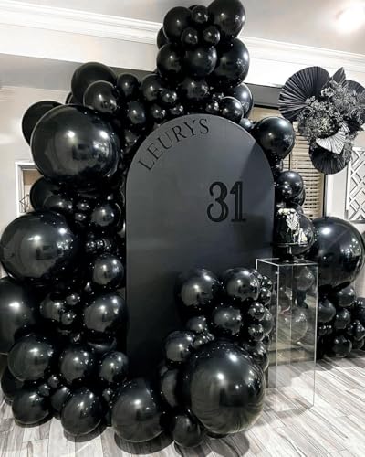 Image of Captank Black Balloons Double Stuffed Balloon Garland Arch Kit Latex Different Size 18 /12 /5 inch for Birthday Graduation Anniversary Holiday New Year Halloween Ridder Star Wars Theme Party Decorations