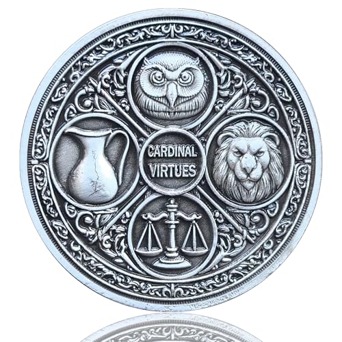 LZWIN Cardinal Virtues Challenge Coin - 1.57 Inch Zinc Alloy