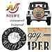 NELife Tire Cover Happy Camper Camping Polyester Wheel Tire Cover Potable Universal Wheel Covers Powerful Waterproof Tire Cover Fit for Jeep Trailer RV SUV Truck Trailer Accessories (14-17 in)