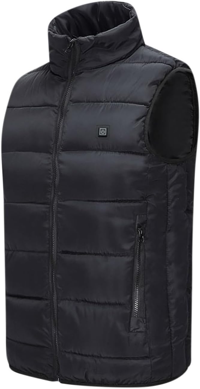 Lichtgewicht verwarmd vest voor dames, elektrisch verwarmde bodywarmer oplaadbare verwarmde jas verwarmingsjas voor vrouwen,3 verwarmingsniveaus verwarmingskleding voor buitenactiviteiten, dagelijks leven (batterij niet inbegrepen), Grijs, XL