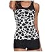 Produktbild FFQY Damen Tankini Bauchweg Bedruckter Badeanzug Zweiteiler Bikini Sets Push Up Swimsuit Gepolsterte Bademode Beachwear Tankini Damen Bauchweg Bademode Set Mode Swimwear