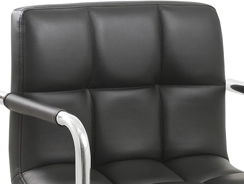 Miniatura 24 de AC Pacific Taburete de bar giratorio ajustable contemporáneo con cojín y reposabrazos, 24-33 pulgadas, color blanco Blanco,Blanco (Daisy