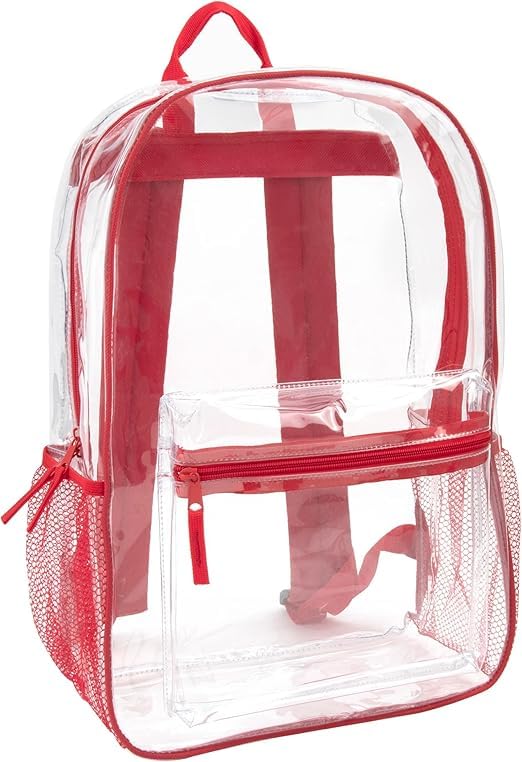 PVC Transparent Backpack for School, College & Travel | Clear Stadium Approved Bag with Spacious Compartments (17 x 12 x 5.5 inch)-picture-29