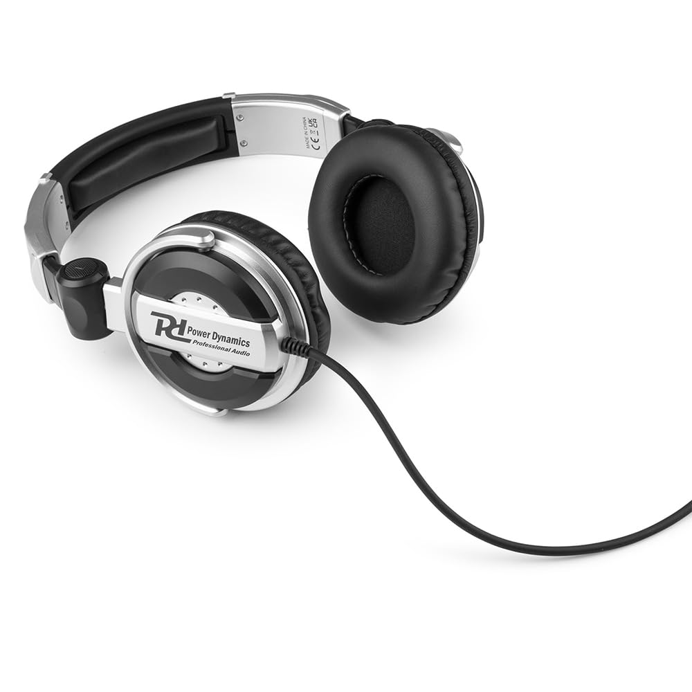 Power Dynamics PH510 Casque DJ, Accessoire Pro, Haute Qualité, Matériel Professionnel, Facile à Transporter, Pilotes 50mm pour SPL Élevés, Adaptateur à Visser 3,5-6,35 mm
