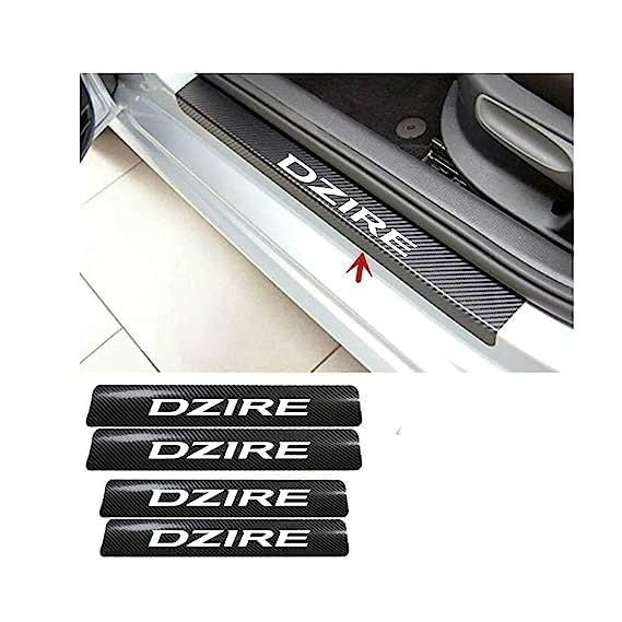Vadda Self Adhesive 4PCS Anti-Scratch Carbon Fiber Car Door Sill Scuff Guard Protector Stickers for Dezire-image-13