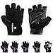 BIOMORPH Trainingshandschuhe für Damen und Herren I Fitness Handschuhe für Krafttraining, Bodybuilding, Crossfit (Schwarz, 21,5cm - 23,5cm - L)