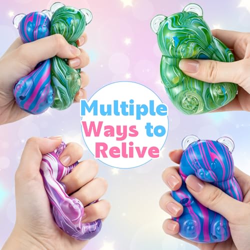 1Pc Gummy Bear Squishyies Fidget,Color Maltose Filled Squeeze Toys Slow Rising Squishy Stress Balls Adults Kids Party Favors,Classroom Prizes(Green) - Image 4