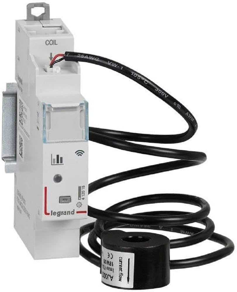 Legrand 199118 Drivia with Netatmo - Medidor de energía monofásico conectado con 1 torta de medición cerrada máximo de 80 A, embalaje BTC, color gris