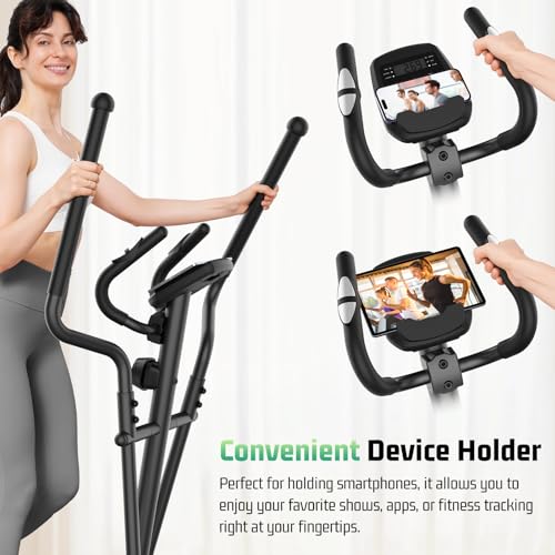 Image of ANCHEER Elliptical Exercise Machine, Elliptical Machine for Home with Ultra-Smooth Magnetic Drive, Elliptical Trainer with 14 Levels Resistance & Pulse Sensor, LCD Monitor, Device Holder, 15 inch Stride