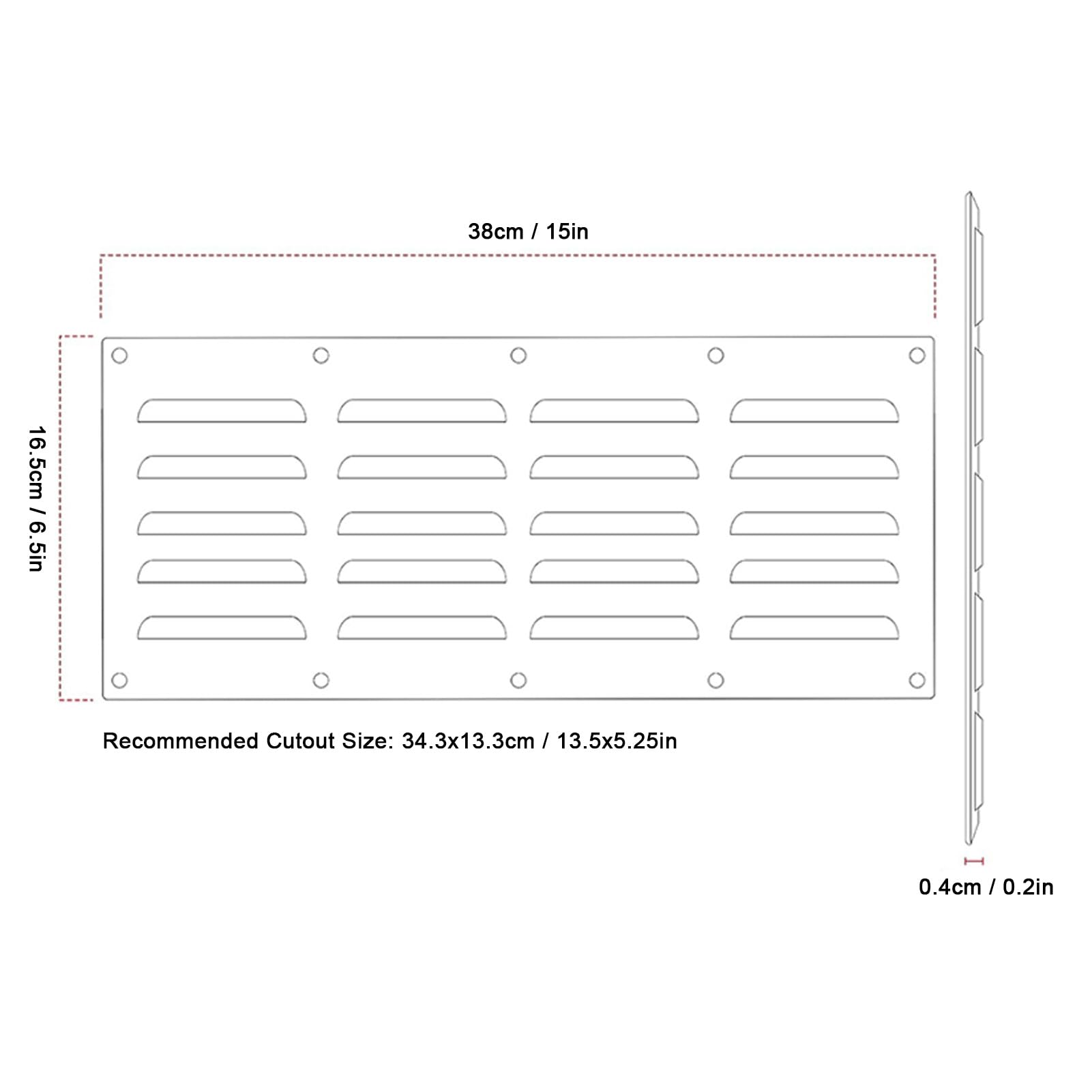 Venting Panel Stainless Steel Ventilation Panel for Grill Accessory Fire Pit Outdoor Kitchen