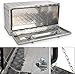 8SC82 36 Inch Silver Aluminum Tool Box 5 Bar Tread ToolBox for Truck Car Outdoor Trailer Pickup Underbody RV ATV Storage Underbed Tools Organizer with Lock T-Handle Latch and Keys (36''X17''X18'')