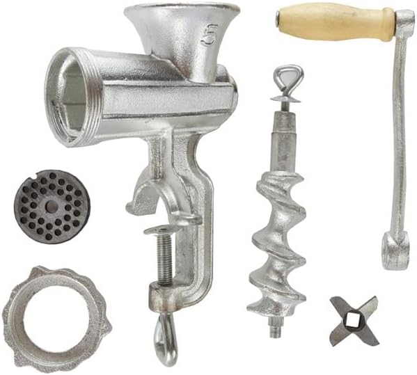 Miniatura 5 de Home-X Picadora manual de carne, abrazadera de mesa de hierro fundido resistente, picadora de alimentos, picadora de carne pequeña para uso doméstico