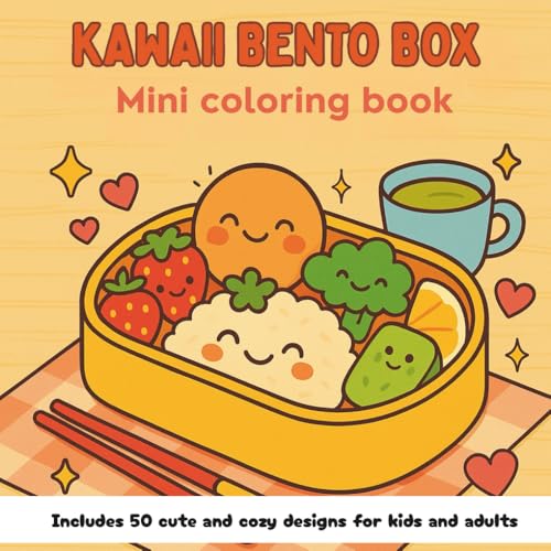 Kawaii Bento Box: Mini Coloring Book: A pocket-sized travel coloring book for kids and adults with 50 cute and easy bento-themed pages—perfect for ... relief, or trying out markers and crayons. image 2