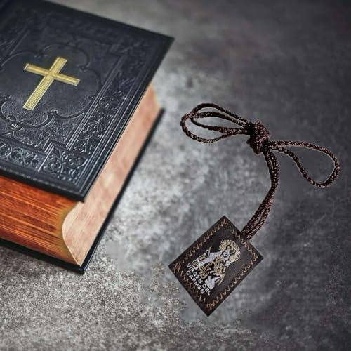 3 Pack Brown Escapulario De La Virgen Del Carmen, Green San Judas Tadeo Escapularios Catolicos, Red Virgen De Guadalupe Necklace Gift For Women Man Mexican Decoration2