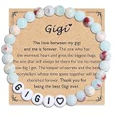 FIEEFX Gigi Gifts, Gigi Bracelet, Mother's Day Valentines Christmas Birthday Gifts for Grandma, Stocking Stuffers for Women Adults