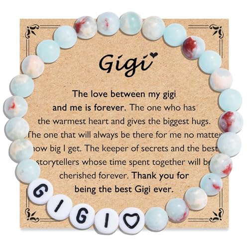 FIEEFX Gigi Gifts, Gigi Bracelet, Mother's Day Valentines Christmas Birthday Gifts for Grandma, Stocking Stuffers for Women Adults