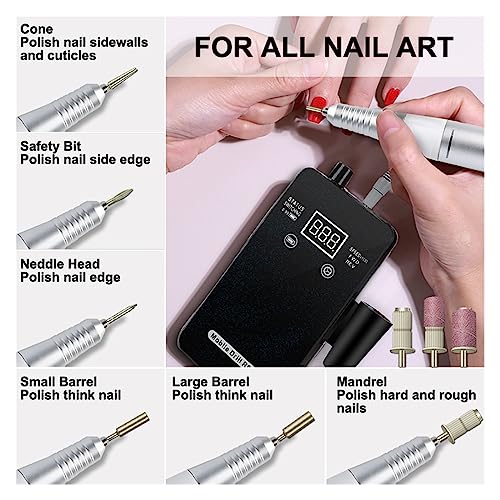 Nail-Grinding-Machine-Portable-30000RPM-Rechargeable-Nail-Drill-Machine-Nail-Sander-Set-High-Speed-Electric-Manicure-Drill-for-Sculpting-Salon-Tools-for-DIY-Home-or-Salon-Mani-Pedis