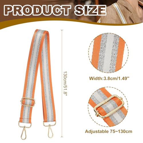 Image of PATIKIL Purse Strap, Wide Shoulder Strap Adjustable Crossbody Bag Straps Universal Replacement Shoulder Bag Belt for Women's Handbags Canvas Guitar Bag Backpack, Orange