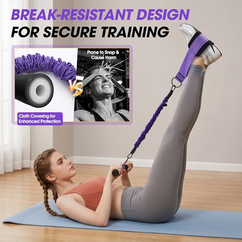 Image of Upgraded Pedal Resistance Band with Handle, 3-Tube Adjustable for Workout