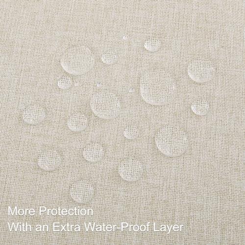 Homaxy Leinenoptik Tischdecke Abwaschbar Lotuseffekt Eckig 100 x 140 cm Tischtuch Leinendecke Wasserabweisend Tafeldecke Tischwäsche Fleckschutz, Beige