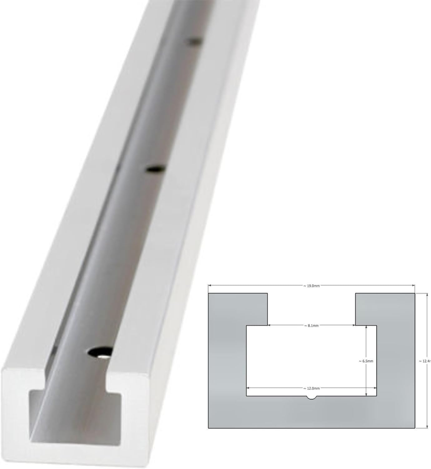 Xcalibur Tooling 1000mm T-Track T-Slot Mitre Track Jig – 19mm Wide Aluminium Fixture Slot Rail for Table Saw, Router Table & Track Saw – Anodised Woodworking Guide for Precision Cuts & Clamping
