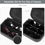 Bukere Travel Sunglasses Organizer Case, PU Leather Adjustable Slots for Multiple Glasses, Hard Eyewear Box for Men Women - Image 2