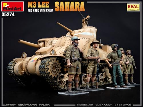 Miniart 1:35 - M3 Lee Mid Prod. Sahara w/Crew, Grey, Small - Image 4