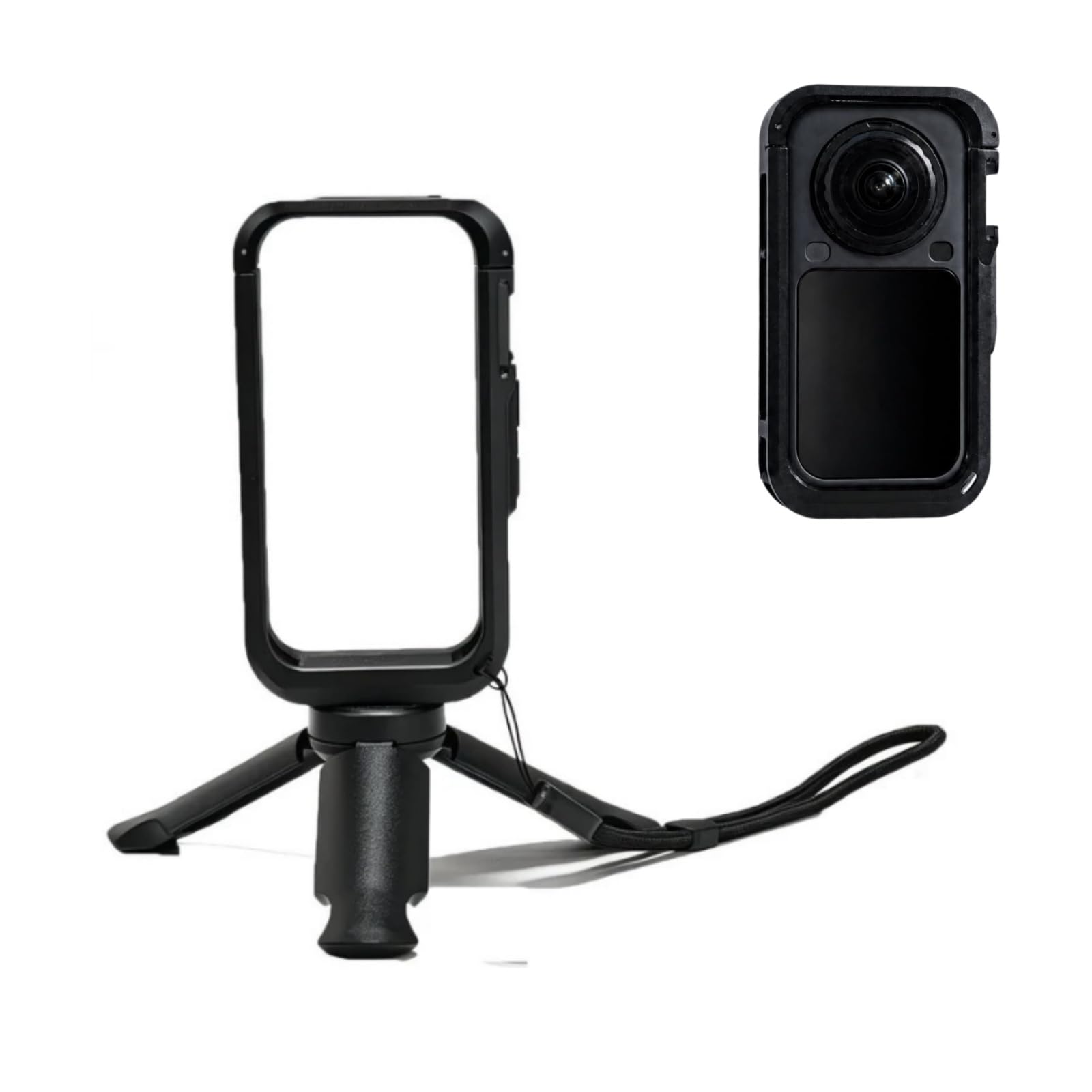 Klatka ze stopu aluminium kompatybilna z Insta360 X6, magnetyczna metalowa rama szybkiego zwalniania z uchwytem na zimną stopkę, lekka obudowa ochronna z mini statywem i paskiem na nadgarstek do