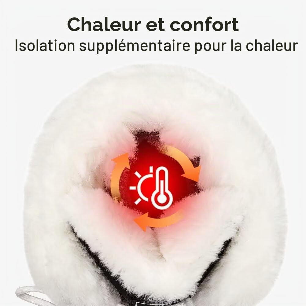 HOBIBEAR Bottes de neige pour femmes Bottes de randonnée à semelle extérieure antidérapante Chaussures d'hiver à l'épreuve de la neige