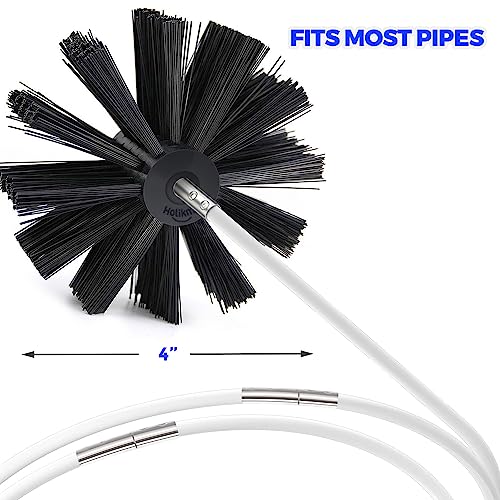 Holikme 15 Feet Dryer Vent Cleaning Brush, Lint Remover, Extends Up To 15 Feet, Synthetic Brush Head, Use With Or Without A Power Drill #TOP3