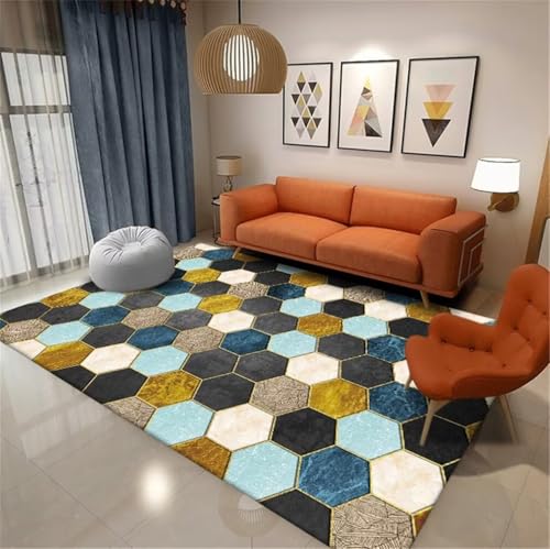 Tapis salon géométrique moderne et lavable pour ado - 2