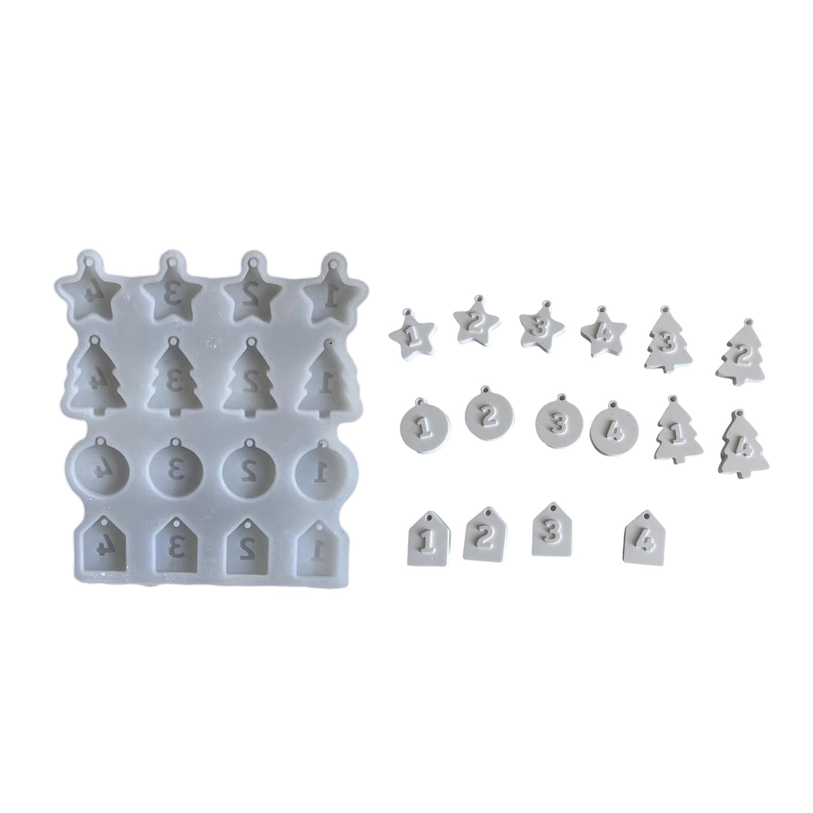 Albero di Natale Hangings Ornamento Resina Epossidico Silicone Numero Figura Ciondolo Stampo Handmade Gioielli Fare Strumento