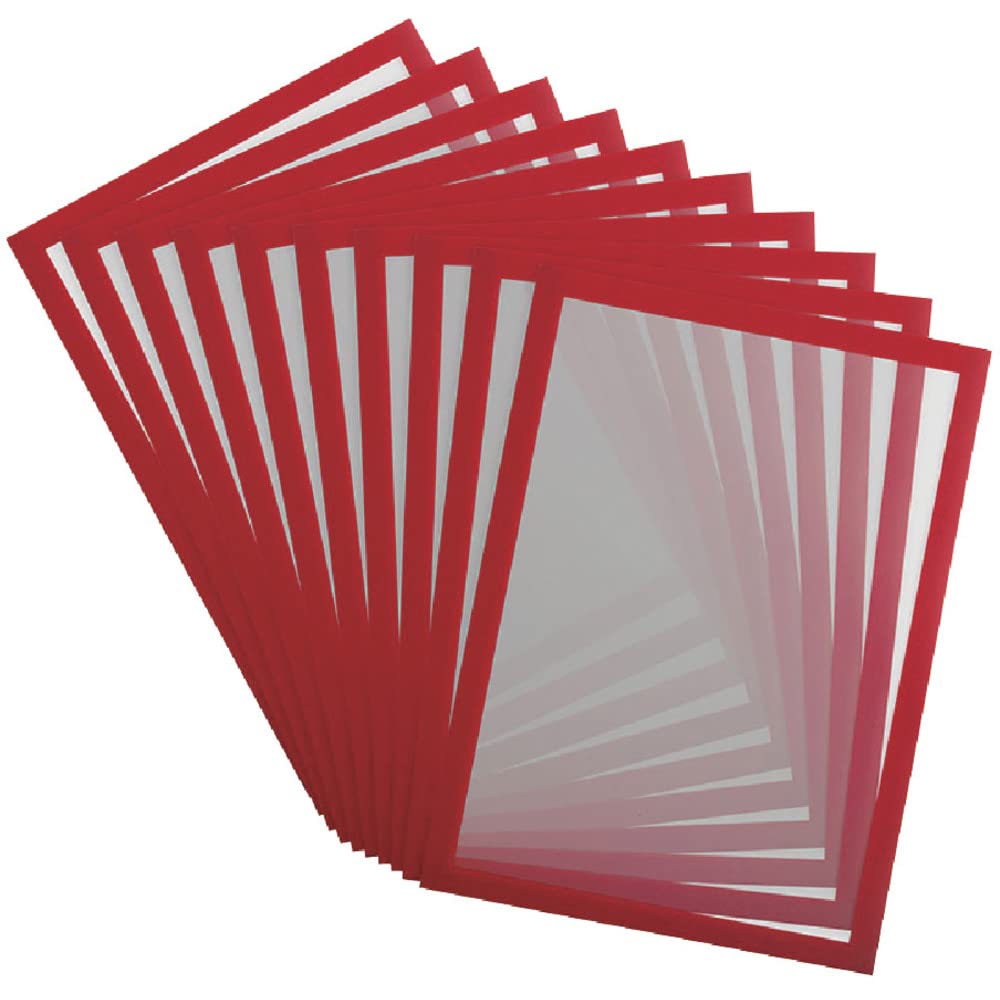 Tarifold ES 195233 – Magneto PRO 10 A4 Magnetic Information Frame for Documents, Notices, Poster, Exchange and Quick Insert – Magnetic Back Metal Surfaces, Red, 10 Units