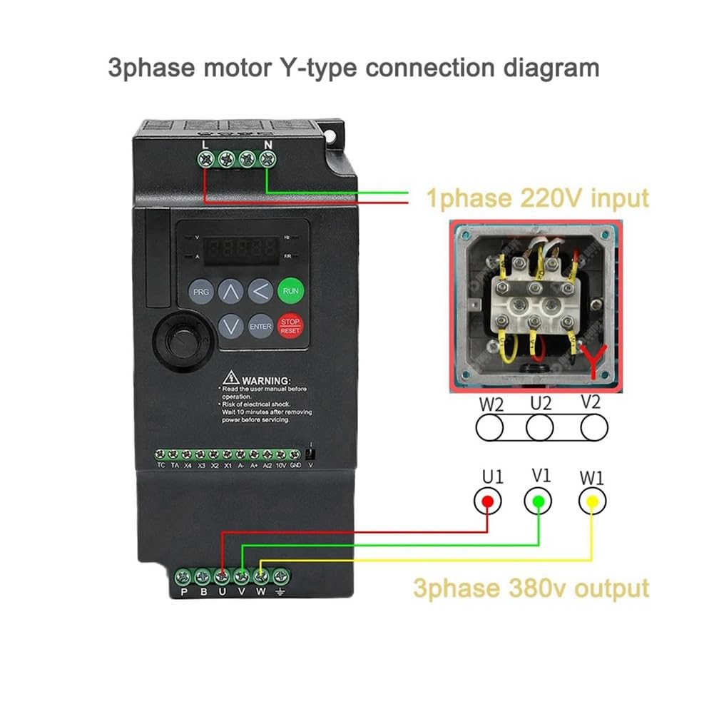 Fafeicy Variador de Frecuencia AT1-4000X, Motor AC Trifásico, 220V, 4kW, Monofásico, Controlador de Velocidad PWM Fafeicy Variador de Frecuencia AT1-4000X, Motor AC Trifásico, 220V, 4kW, Monofásico, Controlador de Velocidad PWM