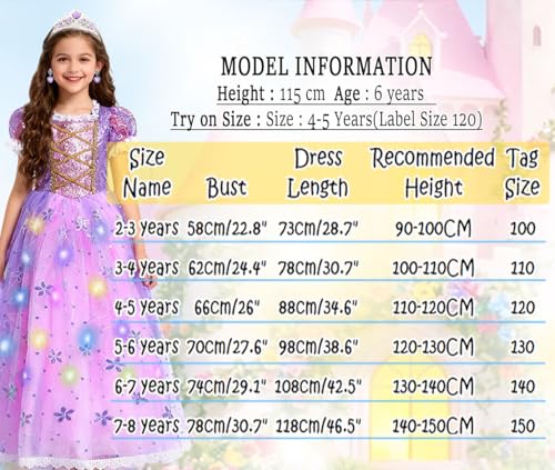 Disfraz de princesa morado para niña 3-4 años miniatura 6