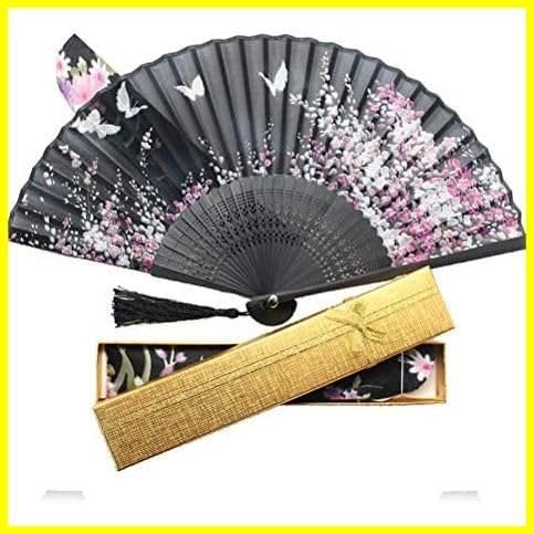 袋帯　花模様　蝶　ブラック　パープル　華やか　お洒落　着物　115a d Amazon | [boshiho] 扇子 女性 夏 竹製 シルク 正絹 綺麗 花柄