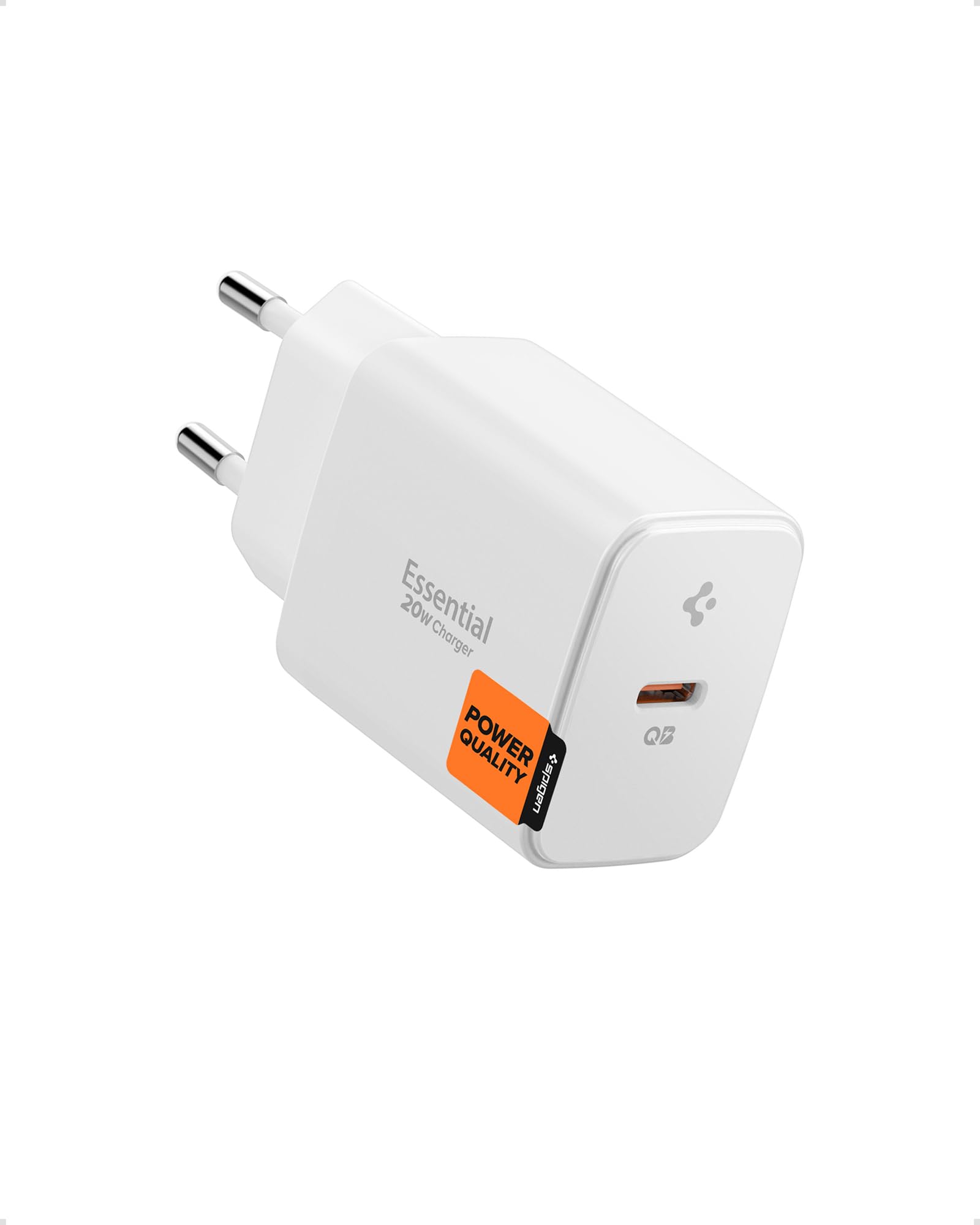 Spigen ArcStation Essential GaN 20W USB-C Ladegerät, Weiß | PPS Schnellladegerät, PD 3.0 Power Charger Adapter für iPhone 18/17 Pro Max Duo, Samsung Galaxy S26, Google Pixel 11 Pro XL
