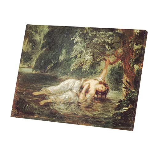 La mort d'Ophelie par Delacroix Toile Décorative pour Ambiance Salon et Bureau