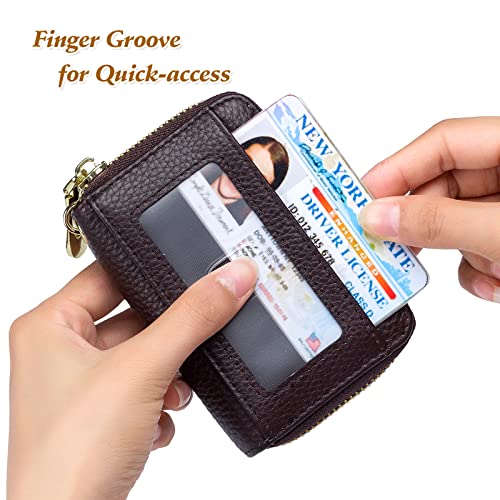 Image of imeetu Rfid Credit Card Holder,Genuine Leather Businese Card Case,Rfid Blocking Wallet for Women & Men