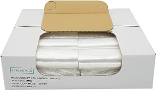 TYPLASTICS Trash Can Liner - Wholesale 1000 Count Garbage Bags on Perforated Roll 7-10 Gallon Multipurpose for Office Bath...
