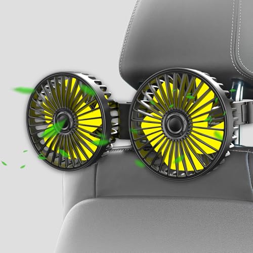 Qidoe Car Fan for Backseat, Dual Head USB Vehicle...