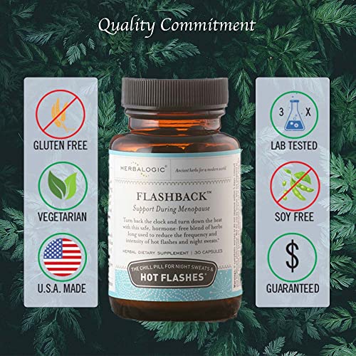 Image of Herbalogic - Flashback Herb Capsules - Natural Support for Menopausal Hot Flashes, Night Sweats, Sleep & Mood Balance - 90 Cap Count
