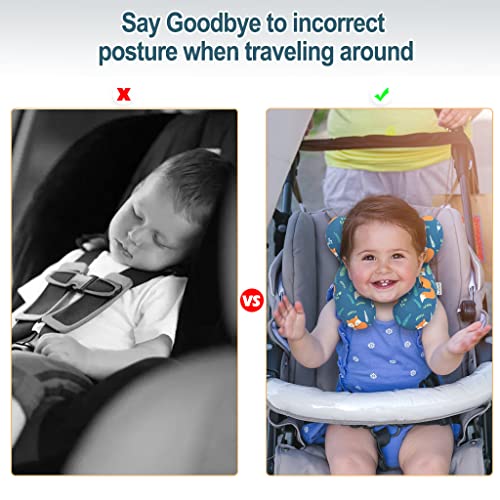 Kakiblin Baby Travel Pillow For Head And Neck, Upgraded Baby Neck Pillows For Car Seat, Baby Support Pillow, Pushchair,Travel (Fox-1) #TOP3